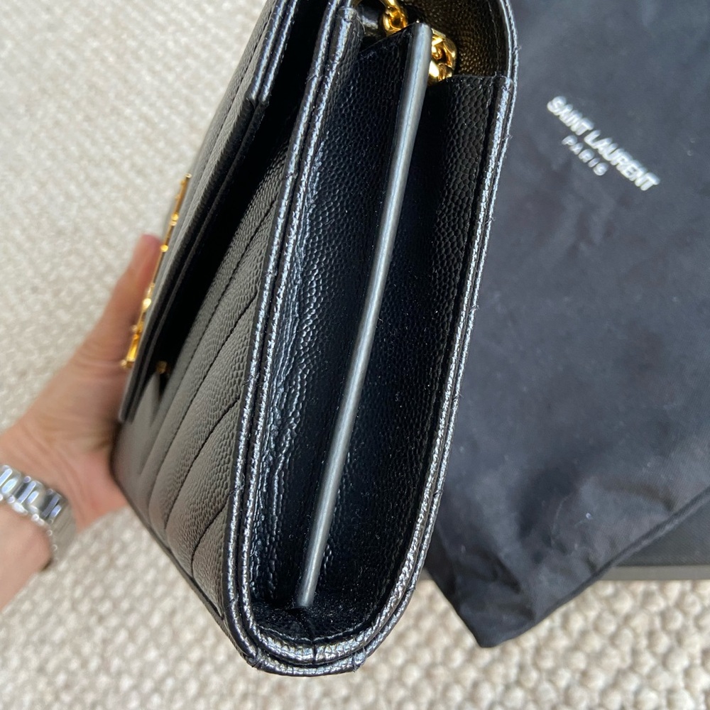 Ysl Monogram Large Wallet On Chain In Grained Lea… - image 4